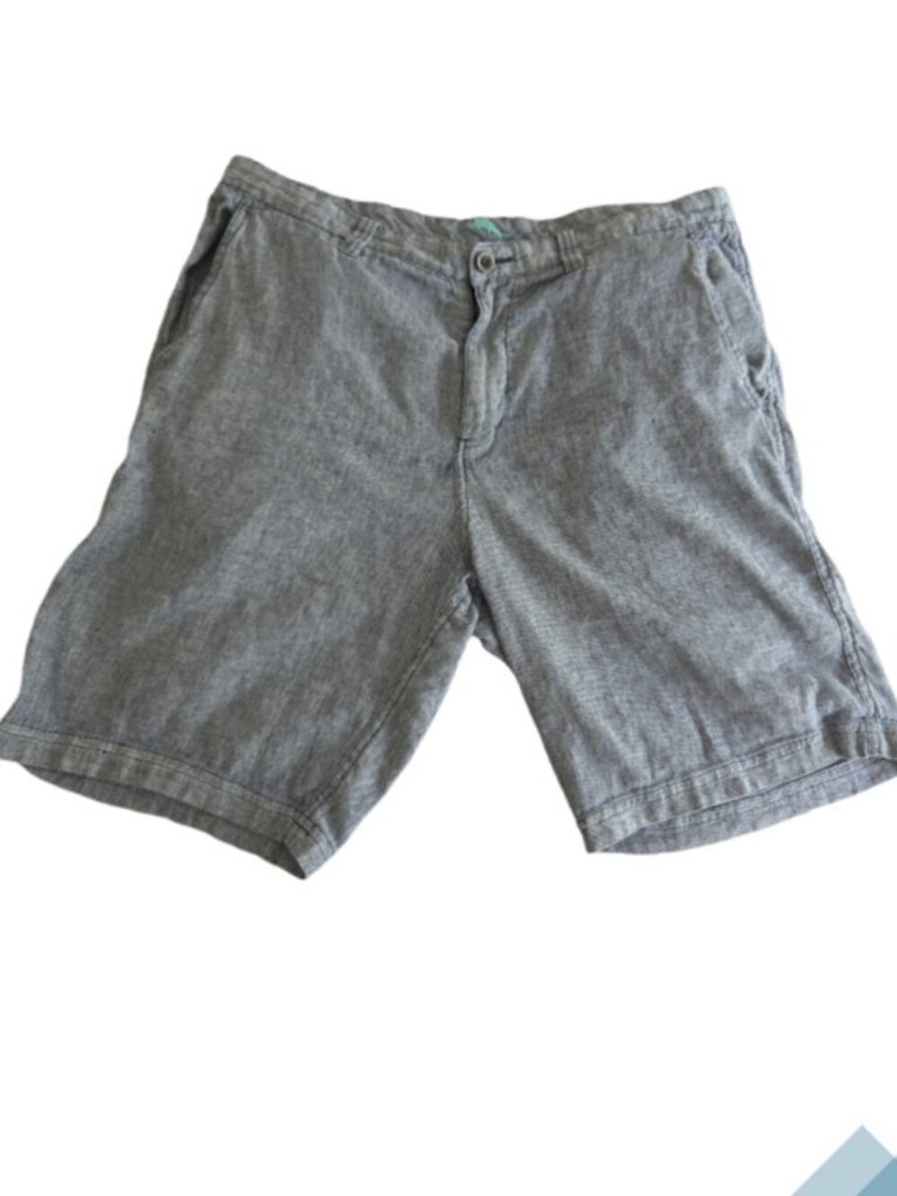 Tommy Bahama Linen Blend Flat Front Shorts Blue Gray Men 36 10"